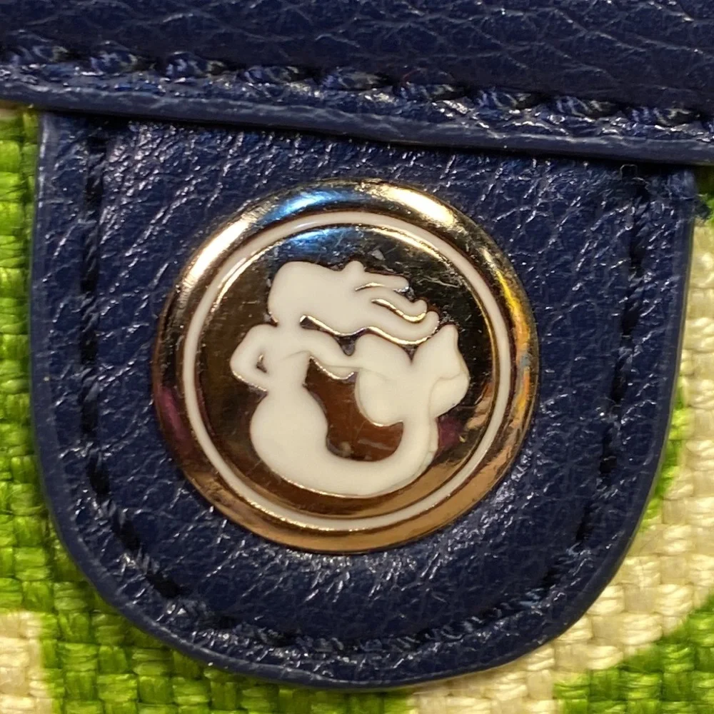 Spartina almost NEW leather/linen wristlet w/removable leash